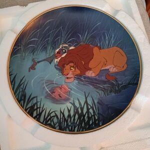 Franklin Mint Lion King Plate with Gold Rim